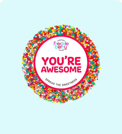 Youre awesome freckle with sticker for team gifts, staff and birthdays