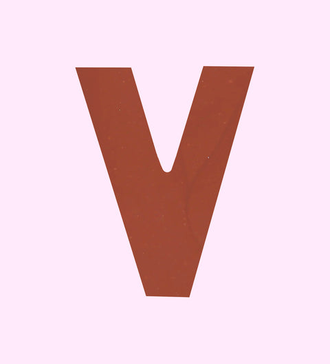 Milk Belgian Chocolate Letter V. Perfect gift for birthdays, weddings, occasions