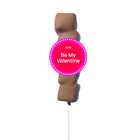 Fluffy marshmallow coated in premium Belgian chocolate with Be My Valentine sticker – a sweet treat for someone special.