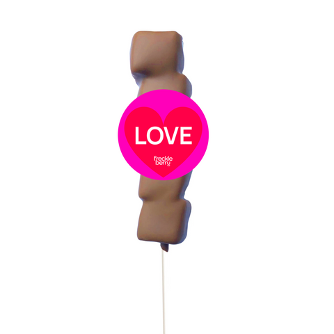Fluffy marshmallow coated in premium Belgian chocolate with Love sticker – a sweet treat for someone special.