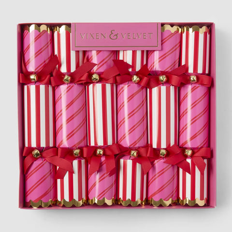 Vixen and Velvet bon bon Christmas table decorations, gift, gifting, pink & red, christmas dinner, freckleberry. 