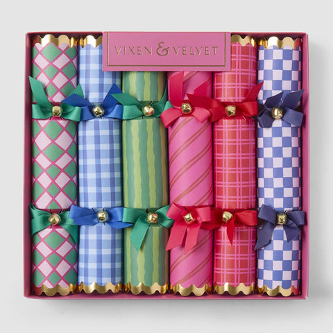Vixen and Velvet christmas bon bons table ware, bright colours, christmas, dinner, 