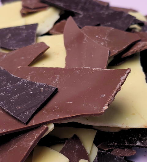 Premium Chocolate Shards – Dark, Milk & White