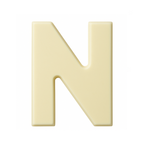 Belgian white chocolate letter 'N'