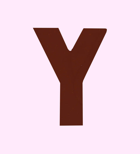 Dark Belgian Chocolate Letter Y. Perfect gift for birthdays, weddings, occasions