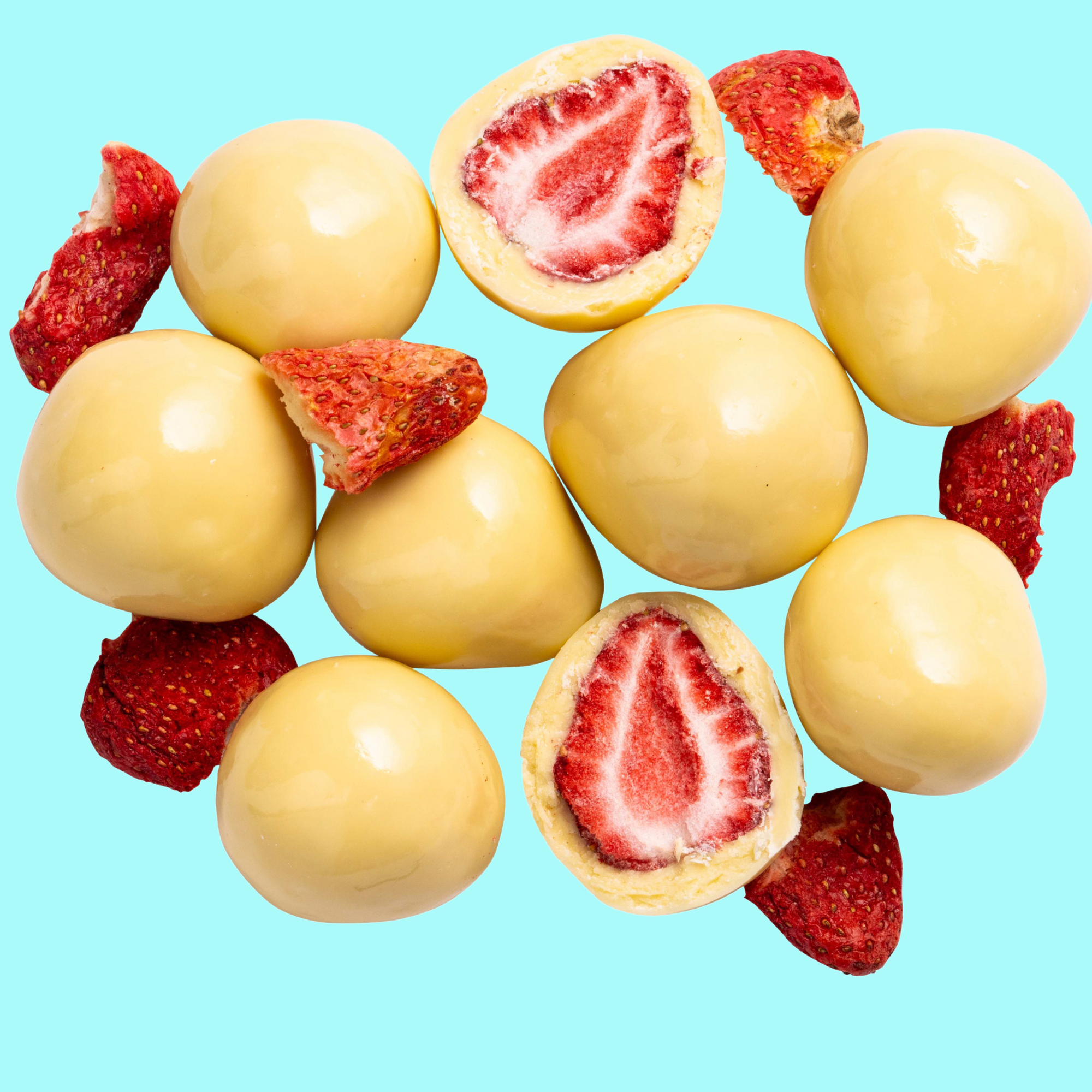 White Chocolate Coated Freeze Dried Strawberries 150g