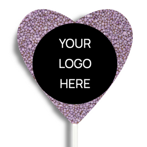 Corporate Personalised Chocolate Heart Freckle Pop - Logo/Graphic Upload