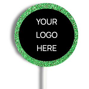 Corporate Personalised Chocolate Round Freckle Pop - Logo/Graphic Upload