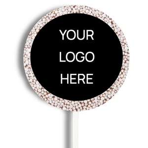 Corporate Personalised Chocolate Round Freckle Pop - Logo/Graphic Upload