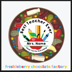 Personalised 330g Giant Lolly Pizza - Custom Teacher's Name and Text