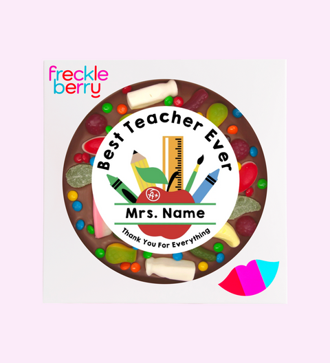 Personalised 330g Giant Lolly Pizza - Custom Teacher's Name and Text