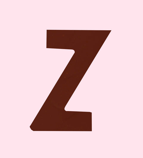 Dark Belgian Chocolate Letter Z. Perfect gift for birthdays, weddings, occasions
