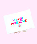 White gift box with you're awesome sticker