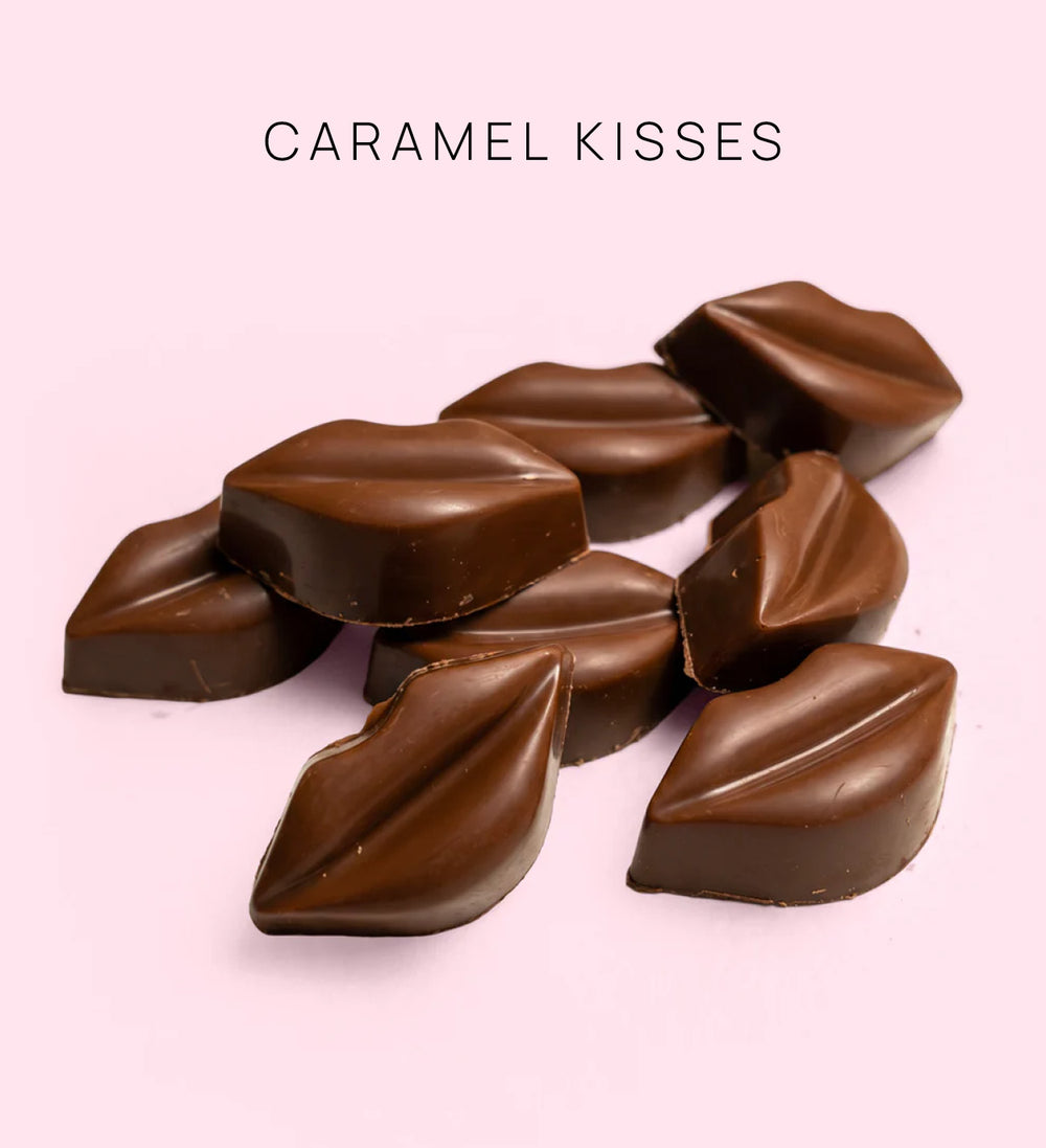 Premium milk chocolate filled with gooy caramel