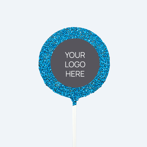 Corporate Personalised Chocolate Round Freckle Pop - Logo/Graphic Upload