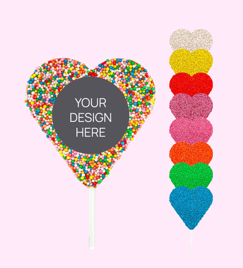 Personalised Chocolate Heart Freckle Pop - Custom Design Upload