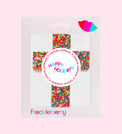 Happy Holiday chocolate cross. Perfect gift for religious events