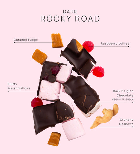 Dark chocolate road. Best chocolate in Australia. best rocky road in the Australia. 