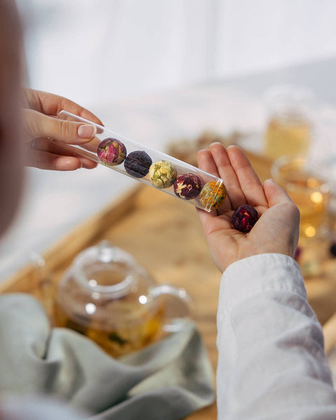 Blooming Tea Balls in Glass Tube