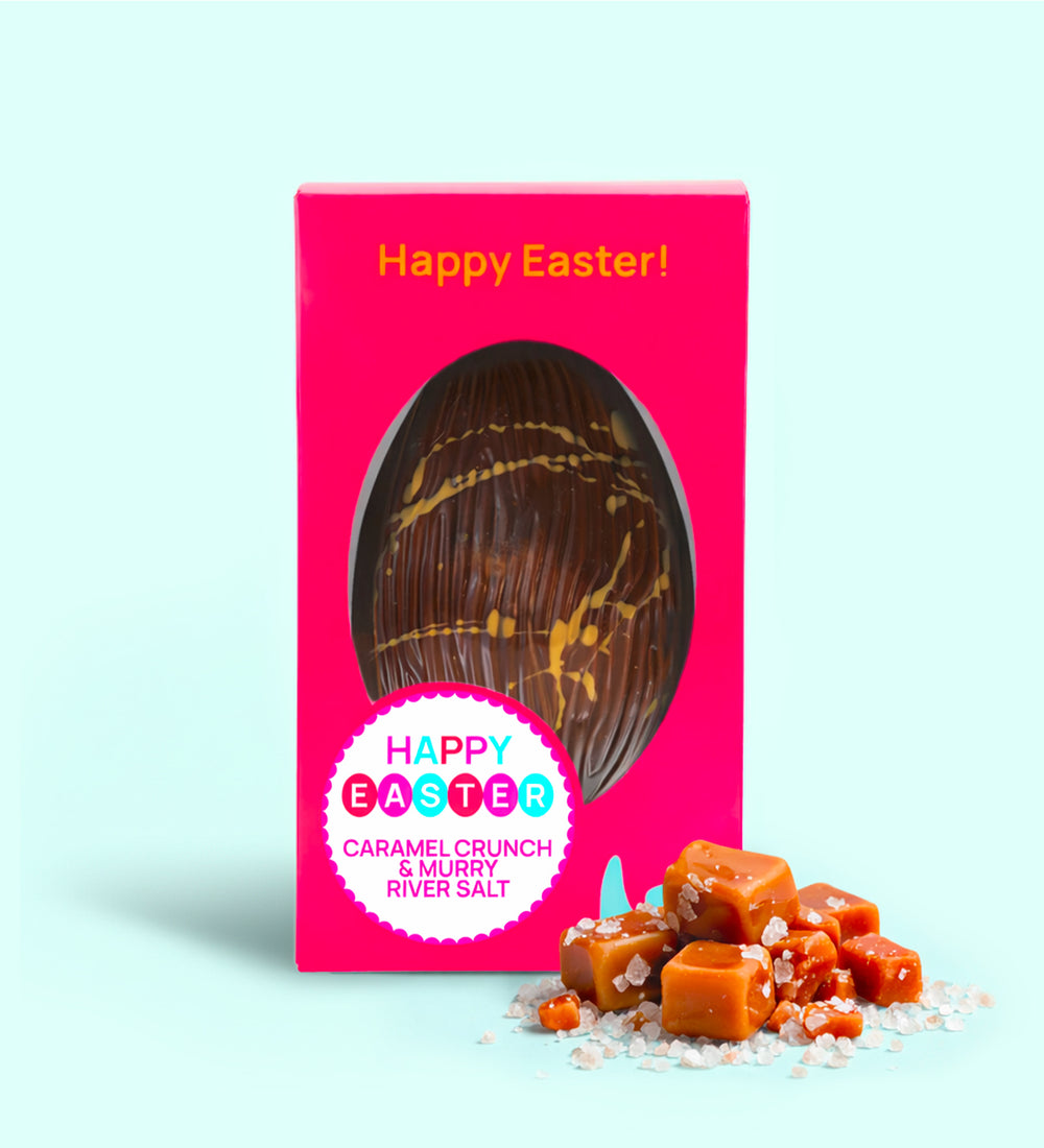 Easter egg with caramel crunch sea salt. Freckleberry easter gift