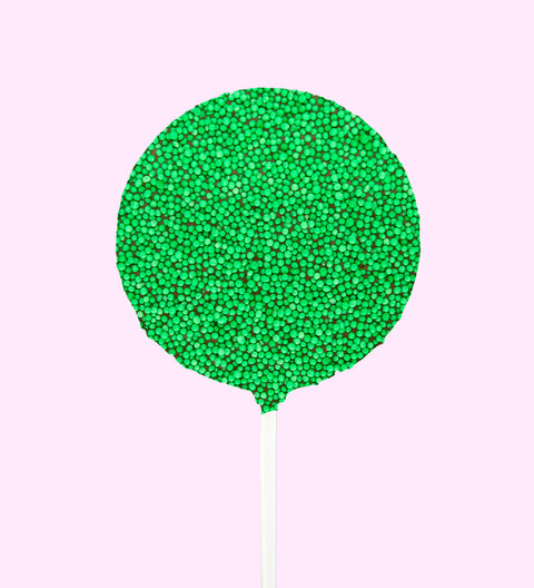 Green freckle round chocolate pop