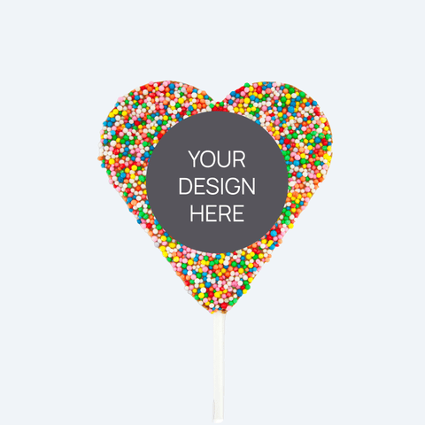 Personalised Chocolate Heart Freckle Pop - Custom Design Upload