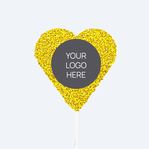 Corporate Personalised Chocolate Heart Freckle Pop - Logo/Graphic Upload