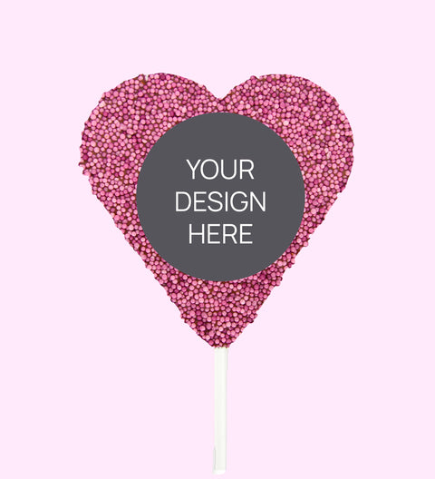 Personalised Chocolate Heart Freckle Pop - Custom Design Upload