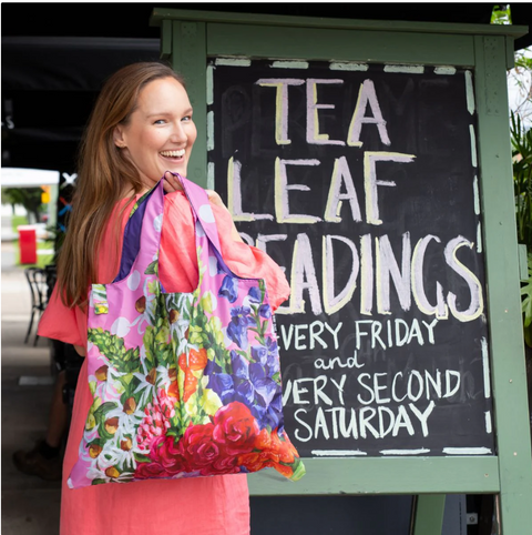 RO x Kate Quinn Here Comes The Sun Reusable Shopping Bag - Ruby Olive