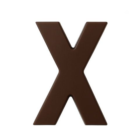 Belgian dark chocolate letter 'x' 