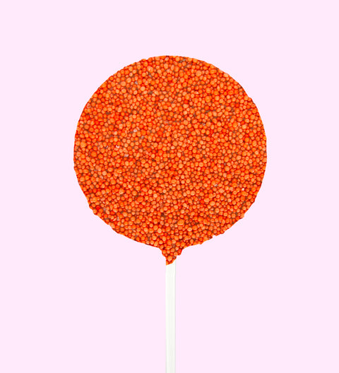 Orange freckle round chocolate pop