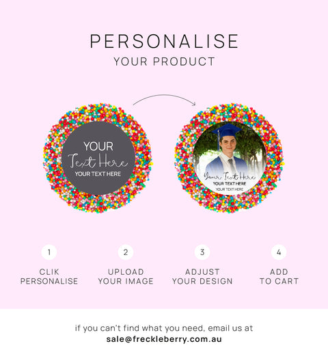 Personalise your gifts. Add a photo and text to make your gifts special. Graduations gifts, birthday gifts, bonbonniere, wedding gifts, corporate gifts. 