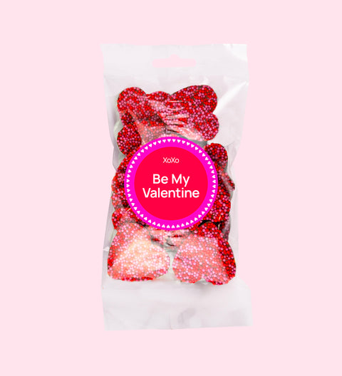 Valentines hearts chocolate with Be my valentine sticker
