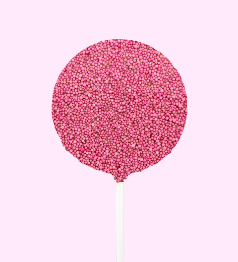 Pink freckle round chocolate pop