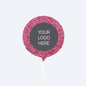 Corporate Personalised Chocolate Round Freckle Pop - Logo/Graphic Upload