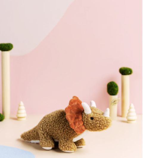 Soft Baby Thomas dinosaur stuffed toy, adorable triceratops plush perfect for cuddles and gifting