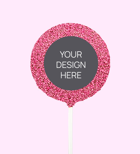 Personalised Chocolate Round Freckle Pop - Custom Design Upload