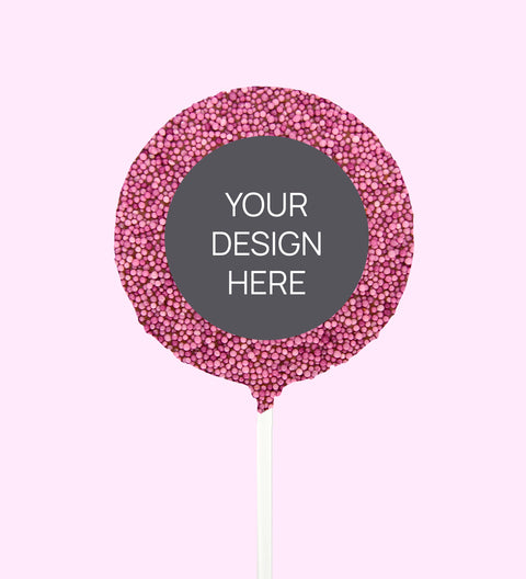 Personalised Chocolate Round Freckle Pop - Custom Design Upload