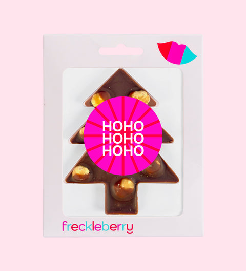 Hazelnut, caramel and sea salt milk chocolate tree Christmas