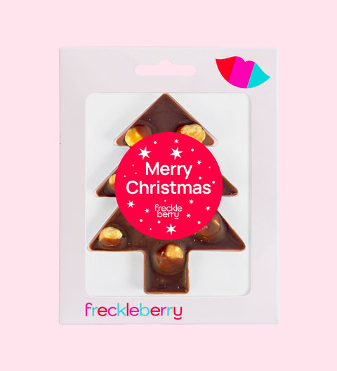 Hazelnut, caramel and sea salt milk chocolate tree Christmas