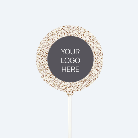 Corporate Personalised Chocolate Round Freckle Pop - Logo/Graphic Upload