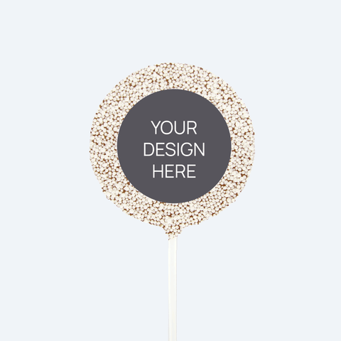 Personalised Chocolate Round Freckle Pop - Custom Design Upload