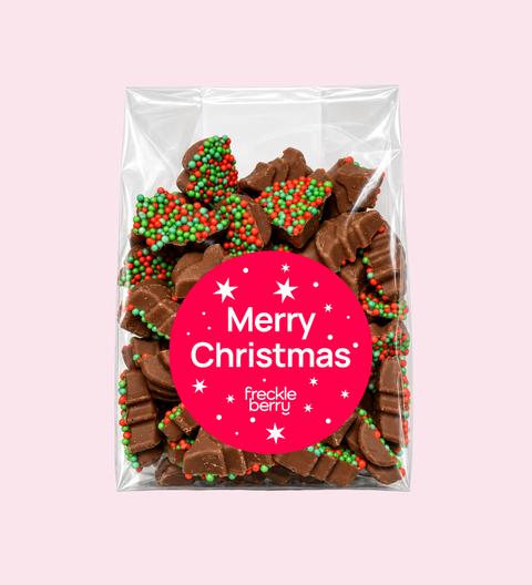 a 200g bag of mini chocolate xmas trees. Premium belgian chocolate prefect gifts