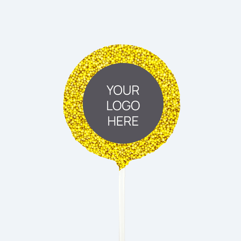 Corporate Personalised Chocolate Round Freckle Pop - Logo/Graphic Upload