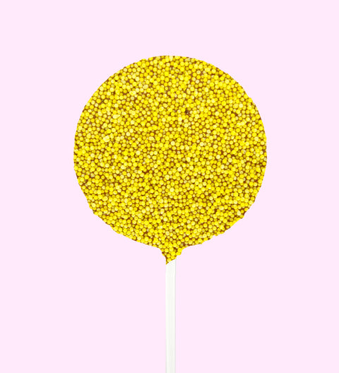 Yellow freckle round chocolate pop