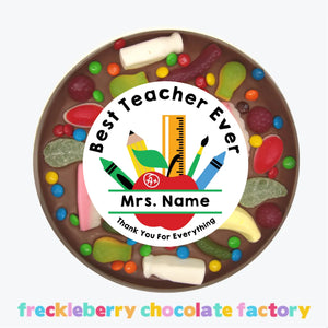 Personalised 330g Giant Lolly Pizza - Custom Teacher's Name and Text