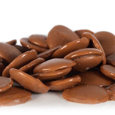 Premium Belgian milk chocolate pastilles made with 100% cocoa butter and natural vanilla. Smooth, creamy and perfect for melting, baking and desserts.