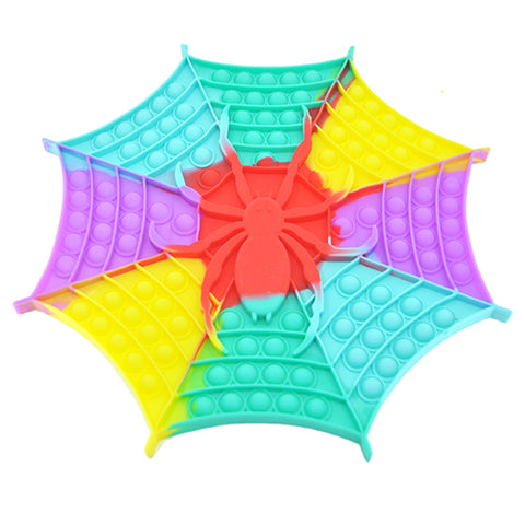 Reusable sensory spider web pop it toy perfect for Halloween. Great for stress relief, fidgeting, and festive play for all ages.
