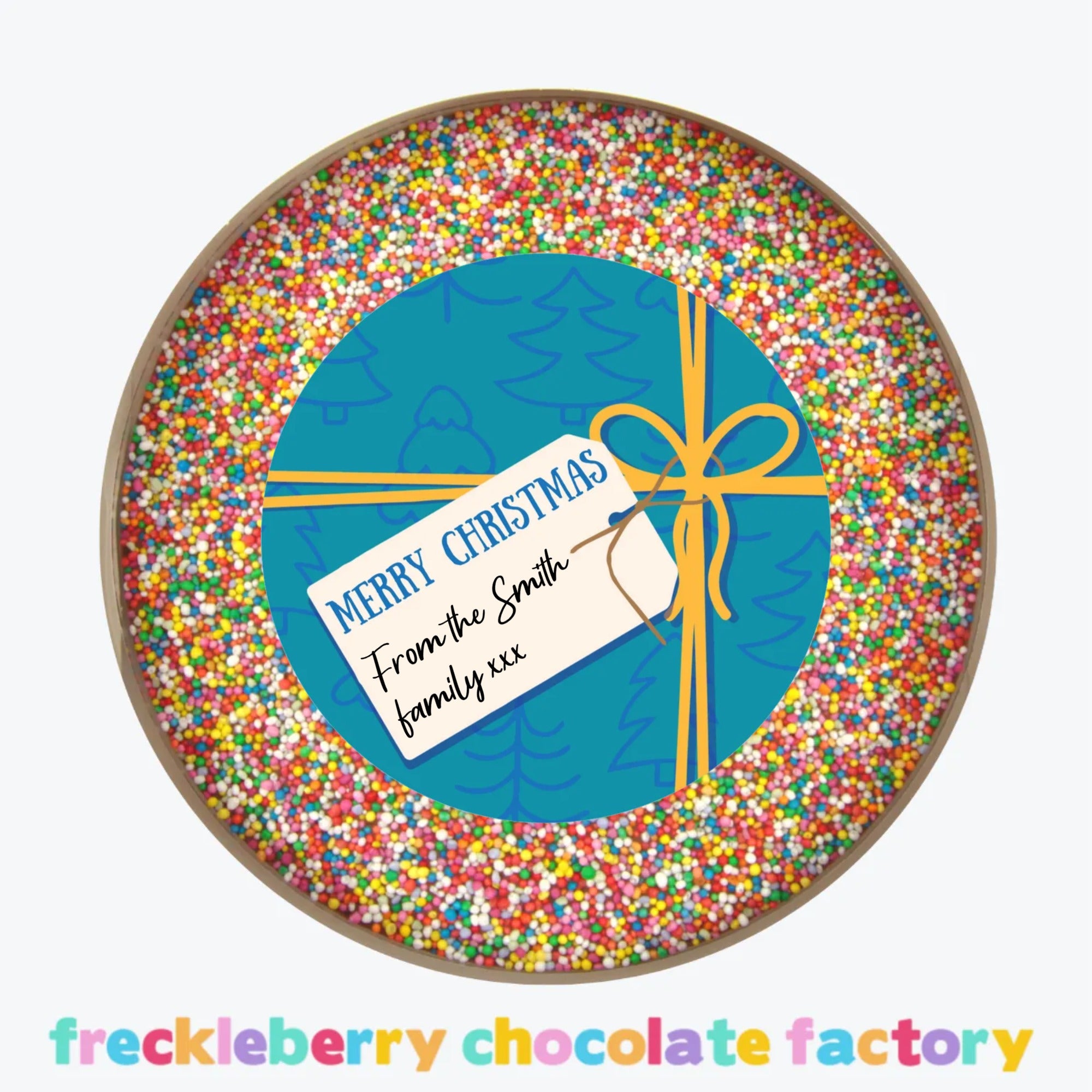 Personalised Christmas 220g Giant Freckle - Blue Present